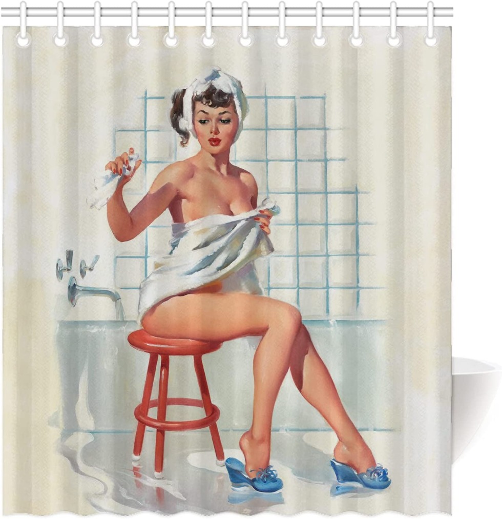 Naked women in women's shower