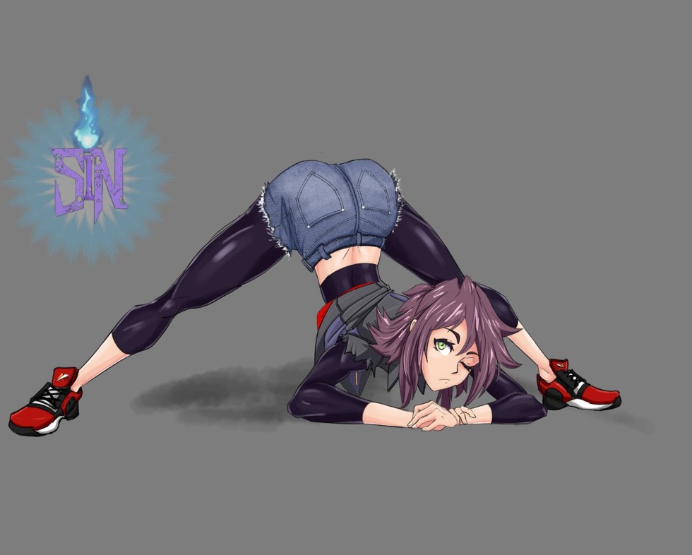 Rhythmic gymnastics of the girl in the locker room