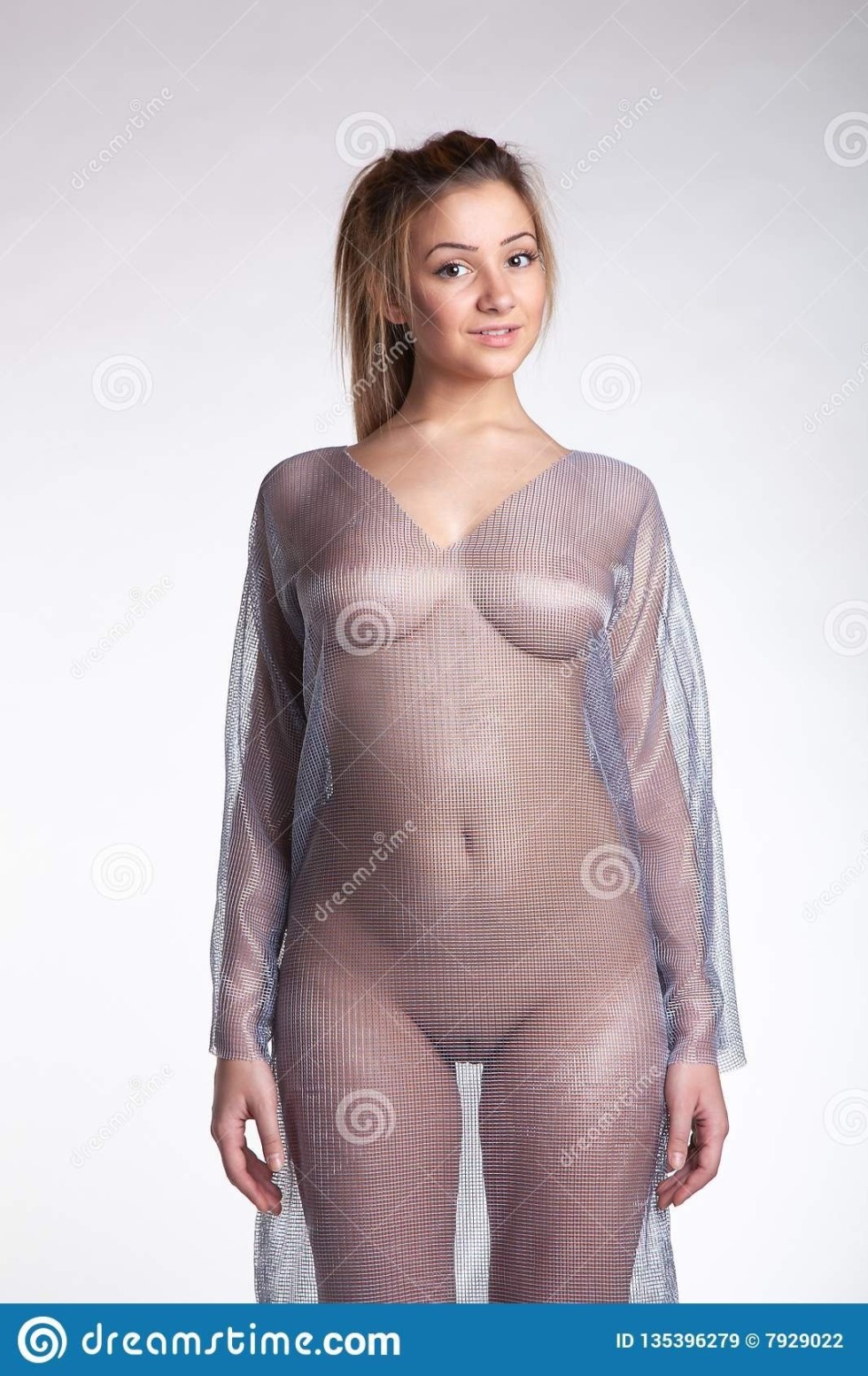 Naked women in transparent clothes