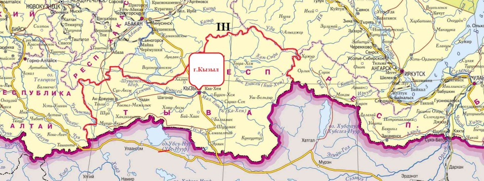 Republic of Tuva on the map