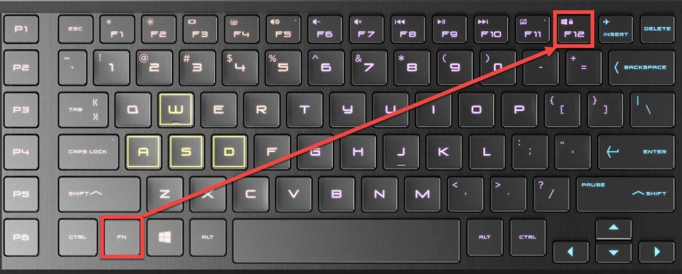 Keyboard lock button on Lenovo laptop