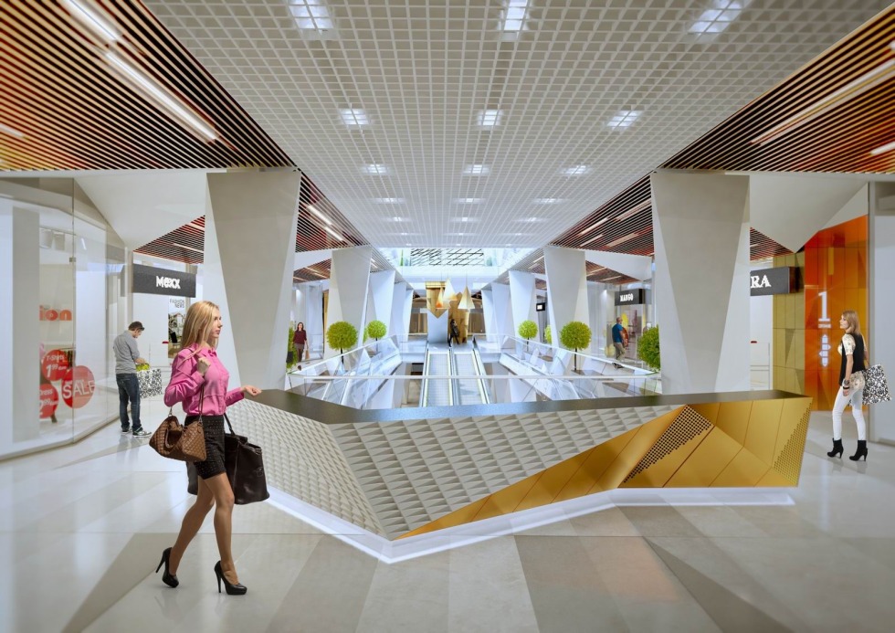 Information stand in the shopping center