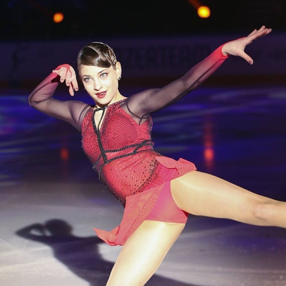 Alena Costor skater in a swimsuit