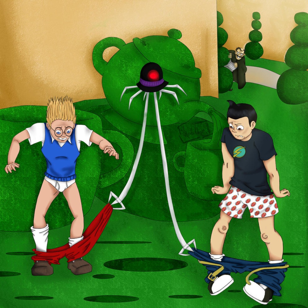 He touches on top of his pants