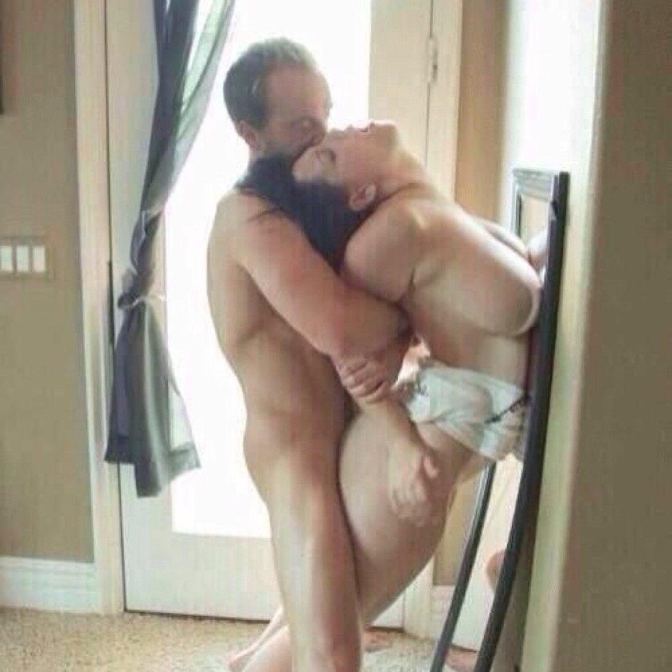 Strong fuck in a standing pose