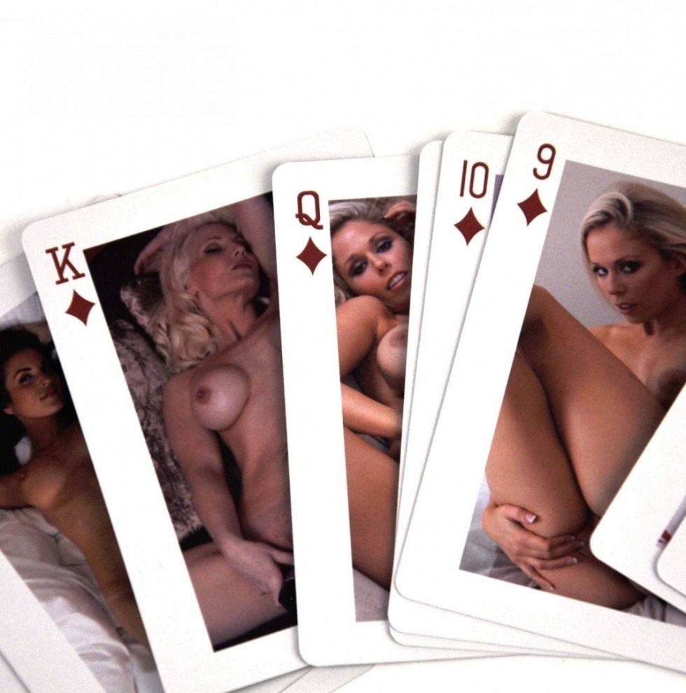 Playing cards with naked girls