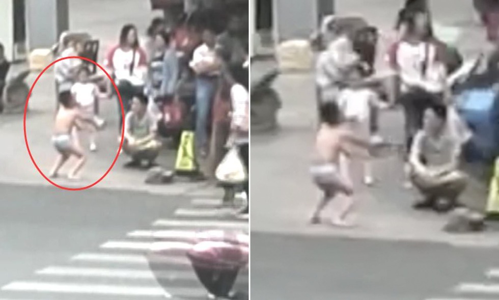 Girl lies on her stomach legs