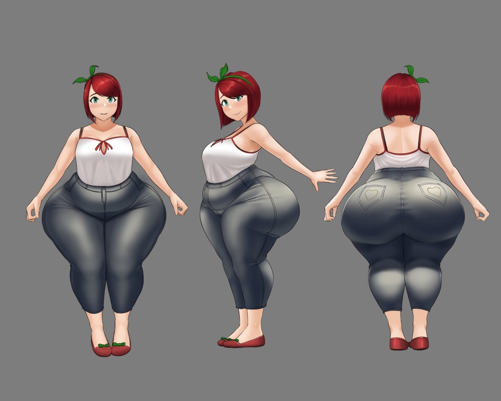 The fat woman spread her legs