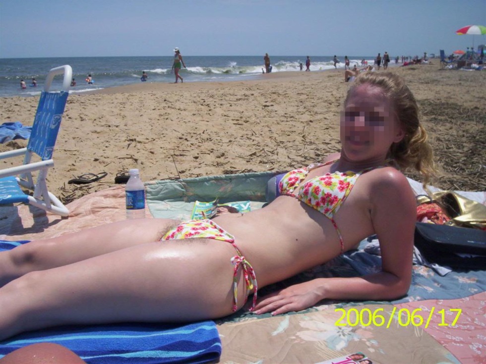 Young hairy on the beach