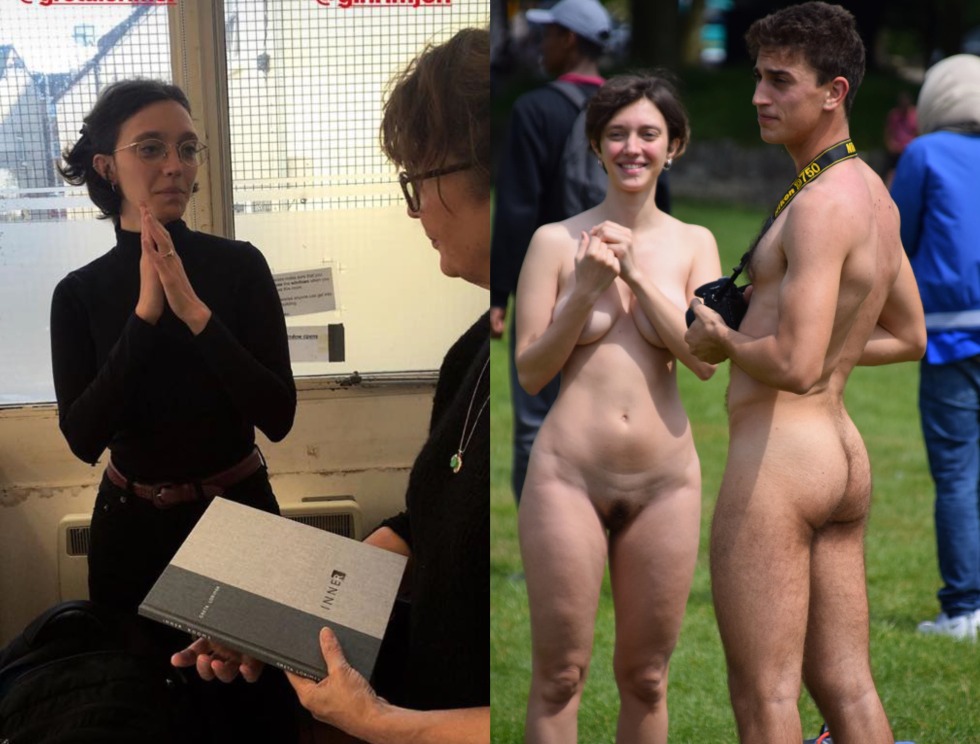 Undressing undressing Wnbr (World Naked Bike Ride) Undressing Rückaussieht