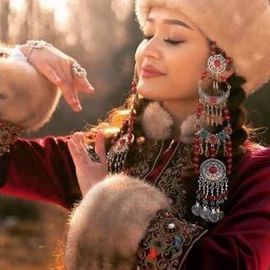 Kazakh girls in national clothes