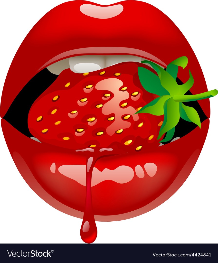 Women's pussy with strawberries