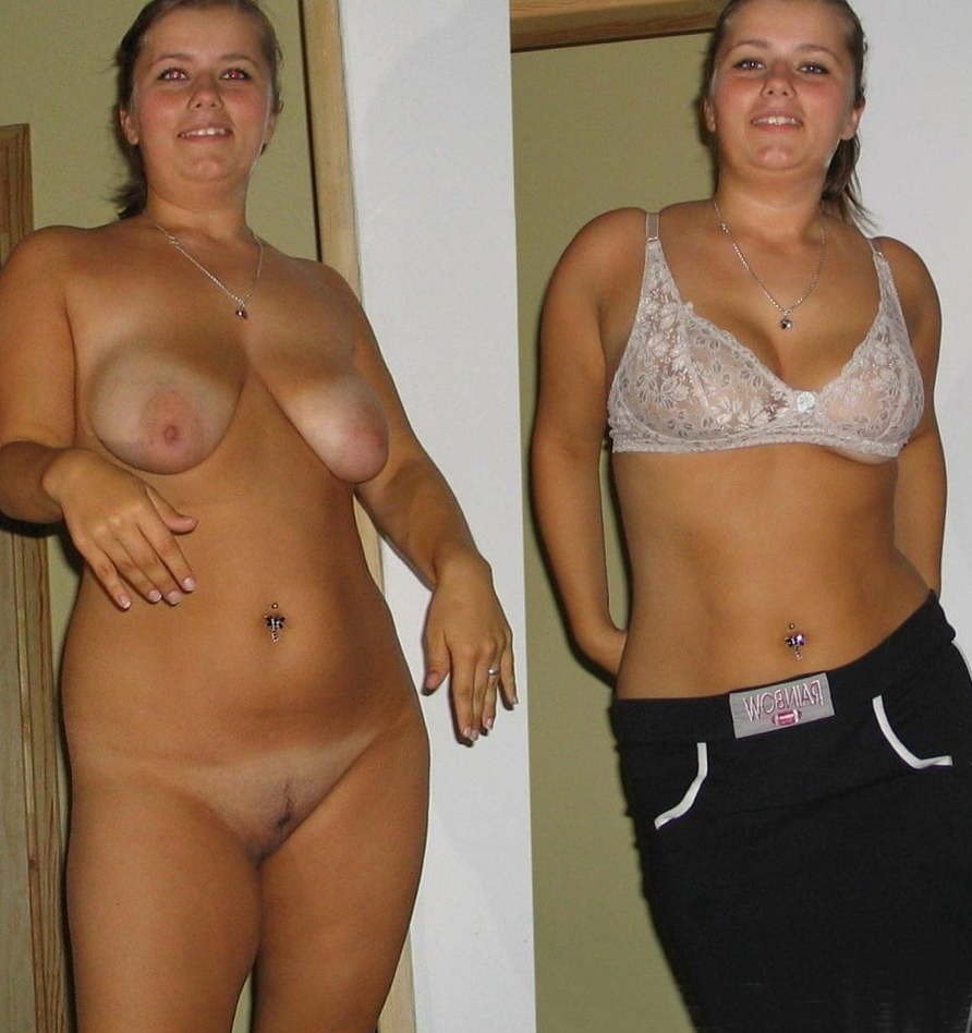 Amateur Chubby Wves Girlfriend's Dressed undressed