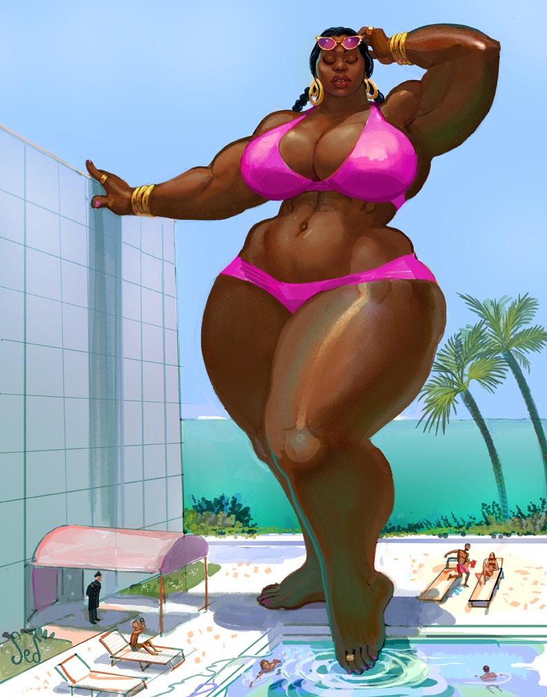 Bbw in swimsuits on the beach