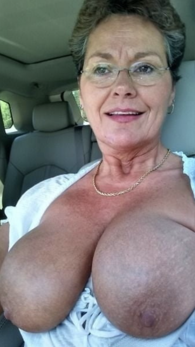 Huge boobs of old women