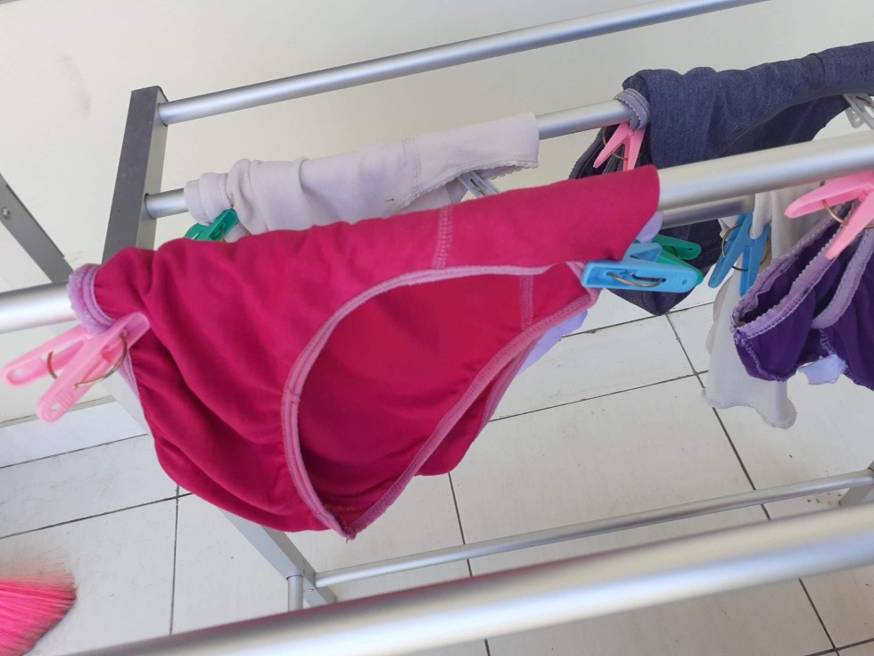 I lowered the panties and bent down