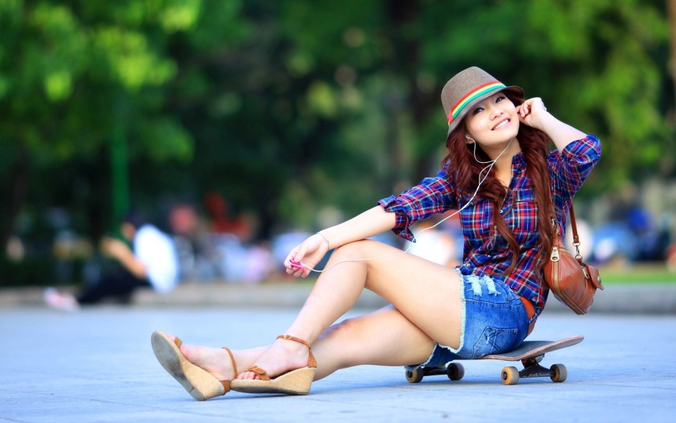 Girl on a skateboard