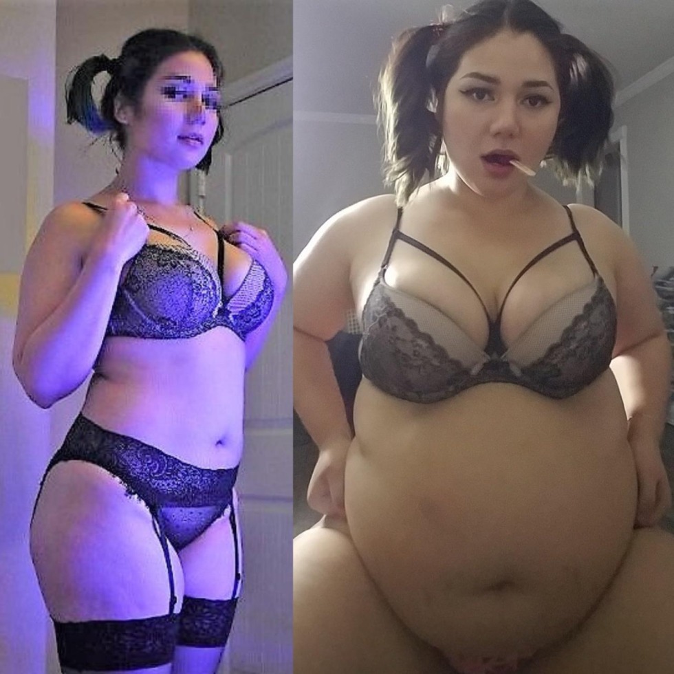 Ugly Chubby Brunette Amateur Mirai Posing and Spreading Her