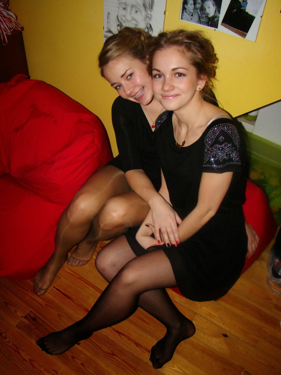Friends in pantyhose amateur