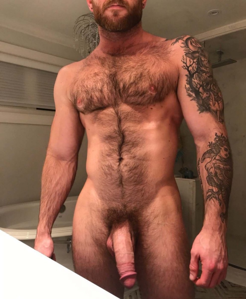 Naked hairy bearded