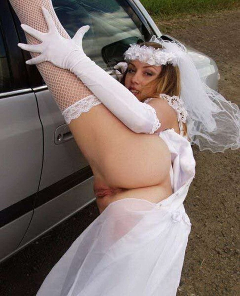 Naked brides in white panties