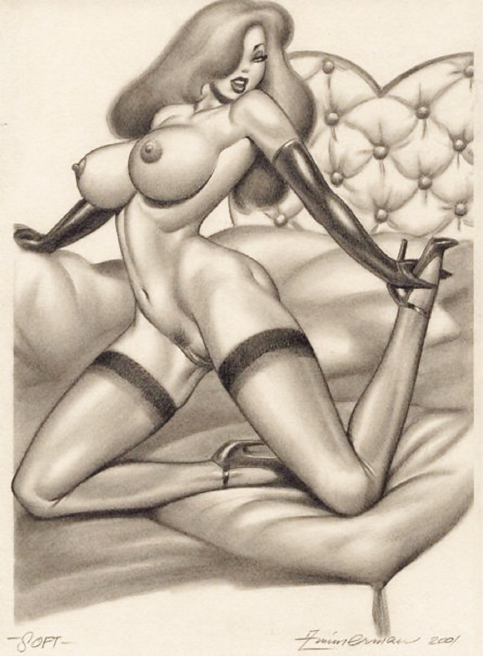 Erotic drawings with a pencil