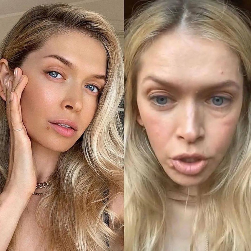 Vera Brezhneva is barefoot