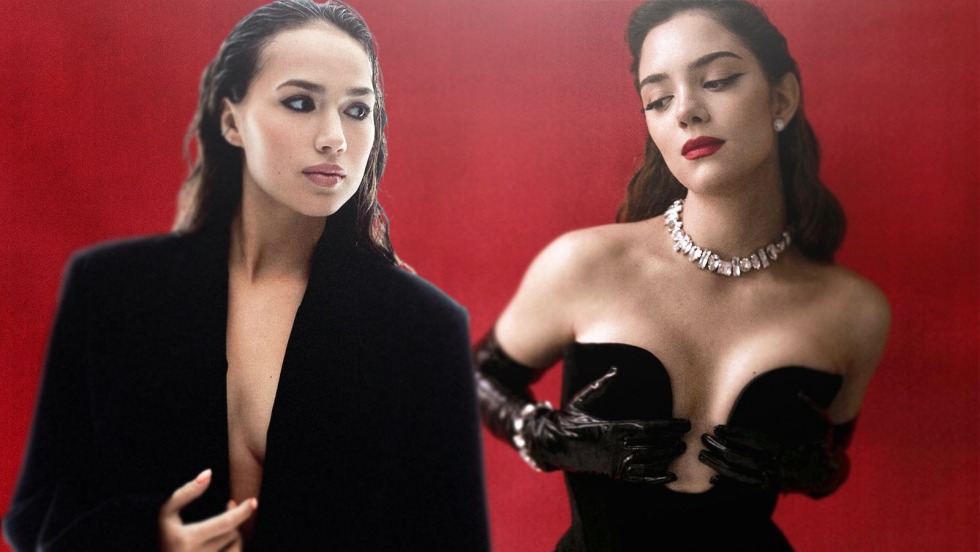 Nastya Ivleeva with wine