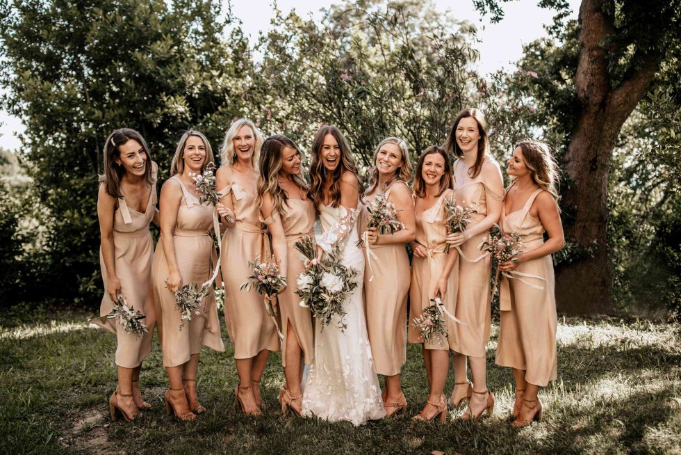 Men's party naked in nature