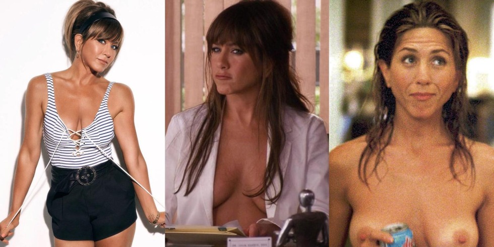 Jennifer Aniston exposed her chest