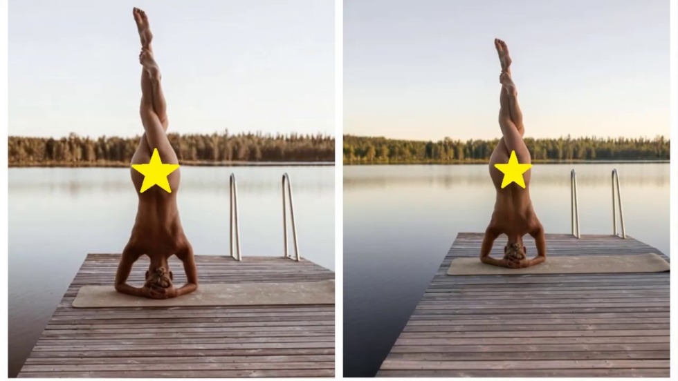 Loboda in the yoga pose