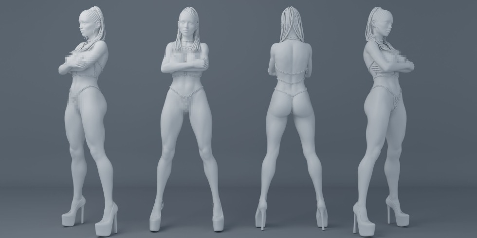 Blake Blossom Naked Pose Figure