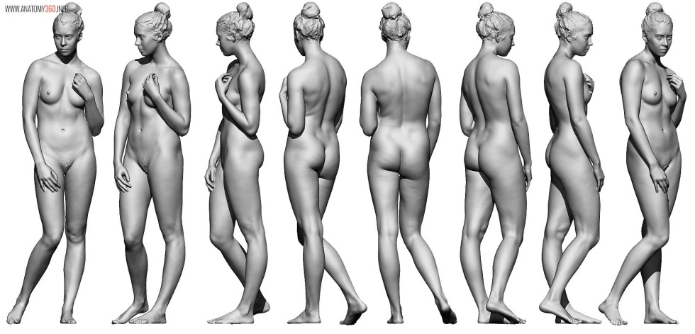 Naked women of different complexes