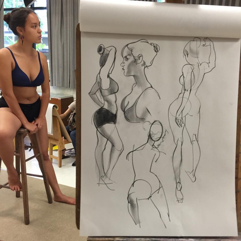 Naked fashion models in full height