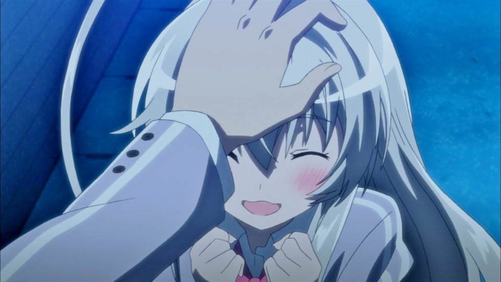 Stroking the head of anime