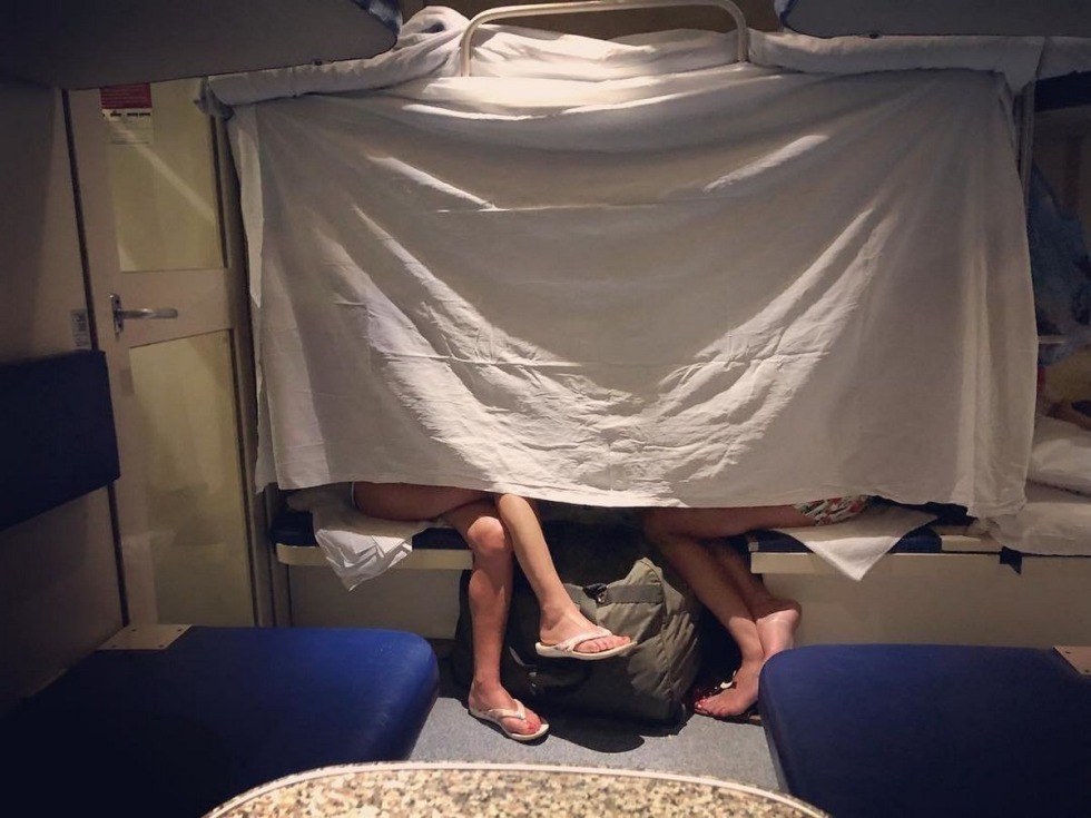 Placart with curtains