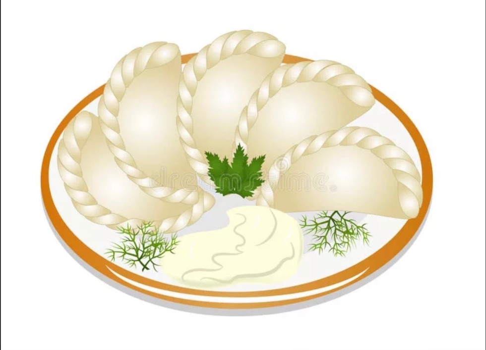 Dumplings on a plate vector