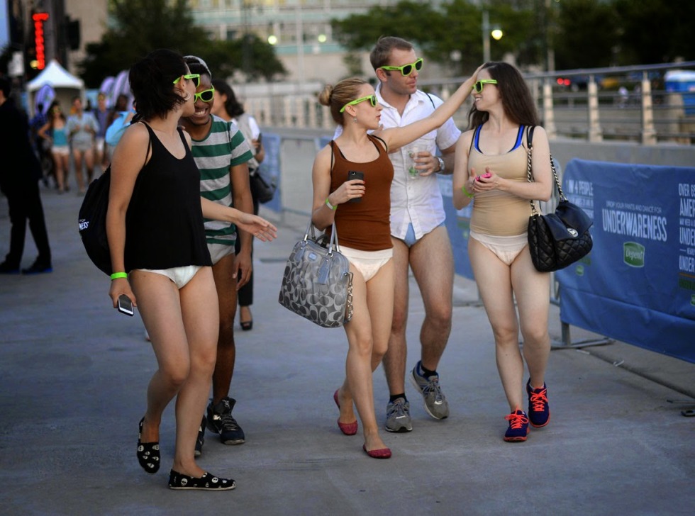 Woman No Underwear Public