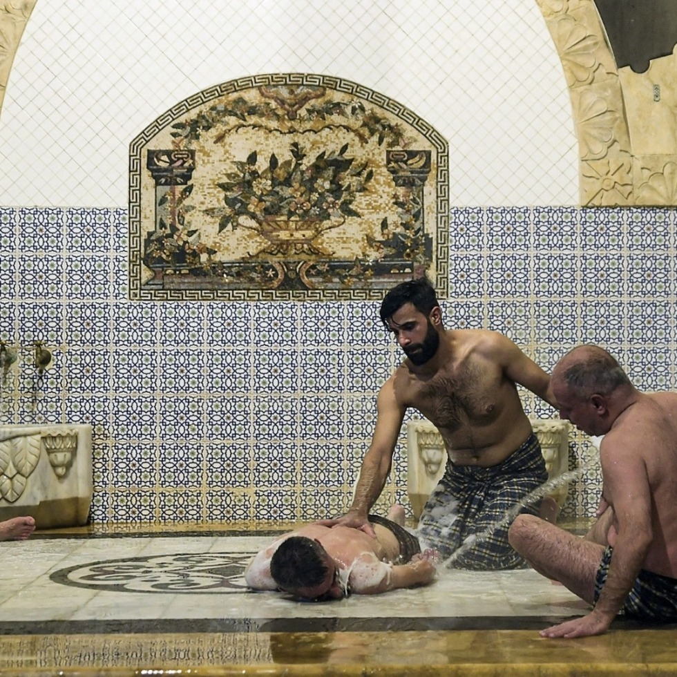 Naked thin in the bathroom