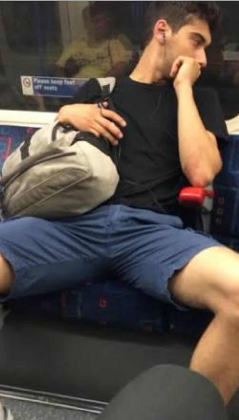 A man touches a woman