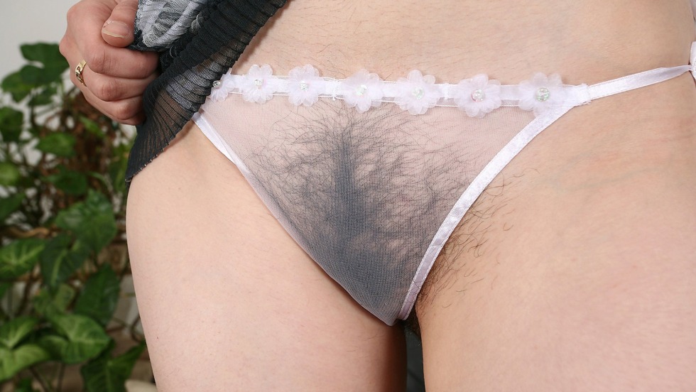 Pussy in transparent panties
