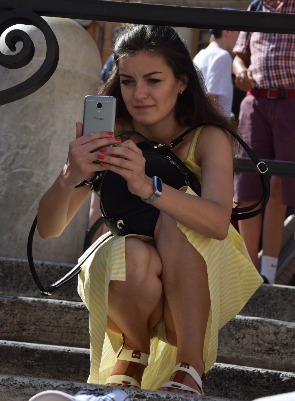 Peeping under the dress