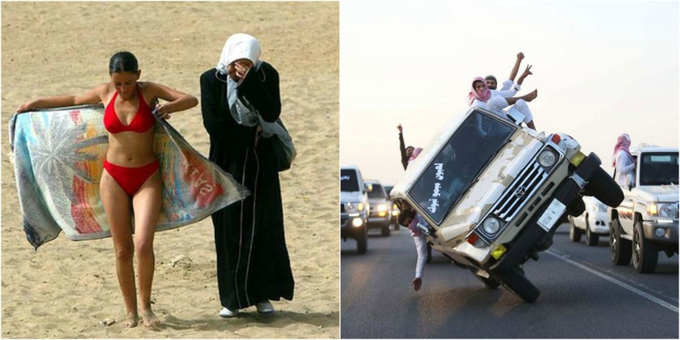 A lot of naked female asses