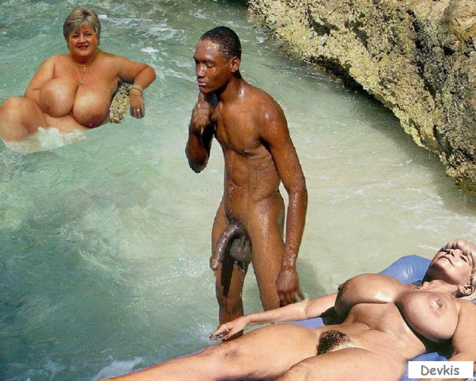 Naked guys Negroes on the beach