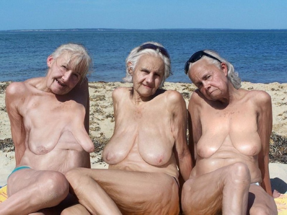 Elderly hairy on the beach