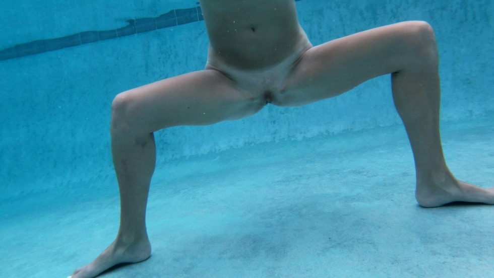 Naked in the school pool