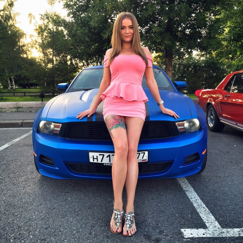 Sofya Temnikova Mustang car