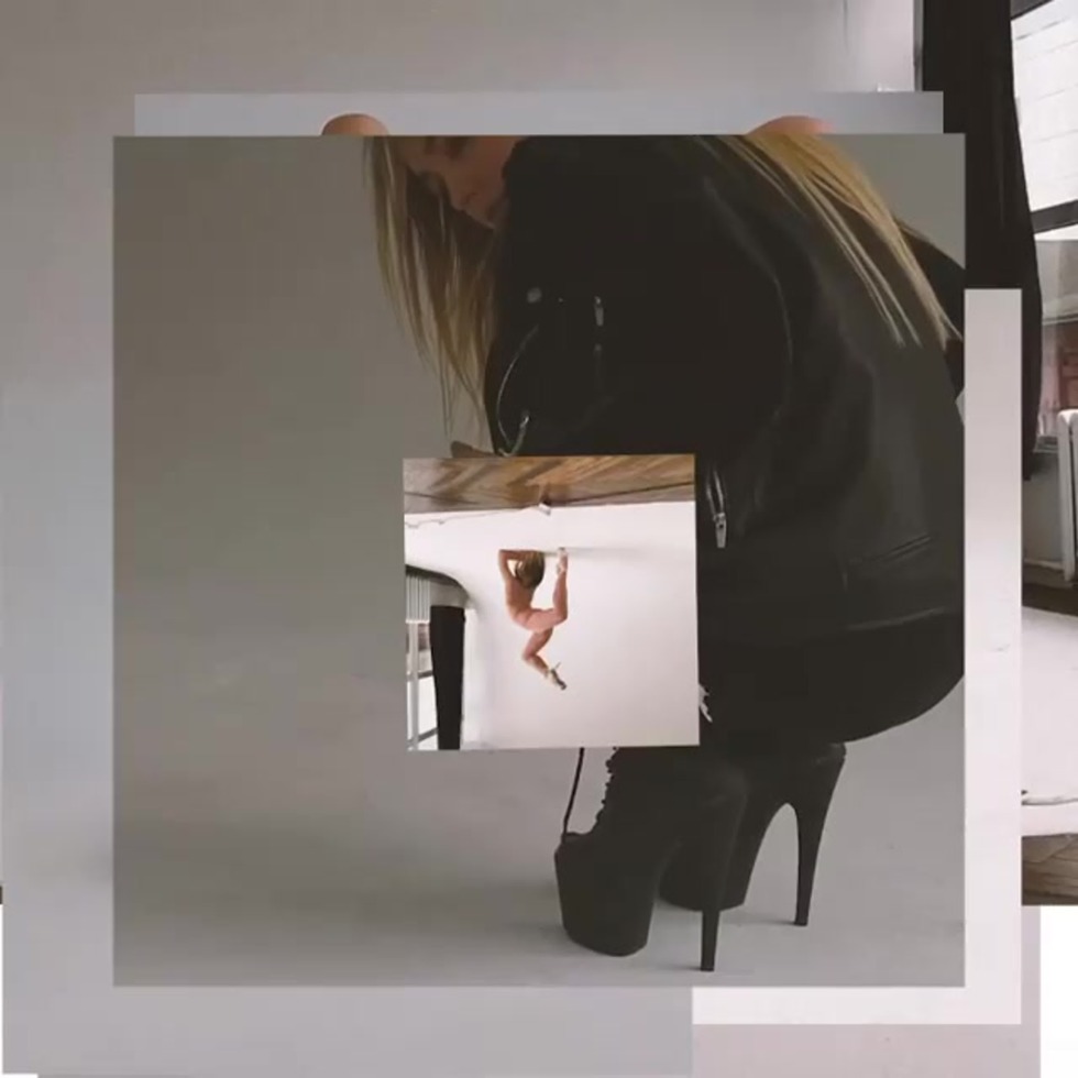 Marie Kraimbreri in the bathroom