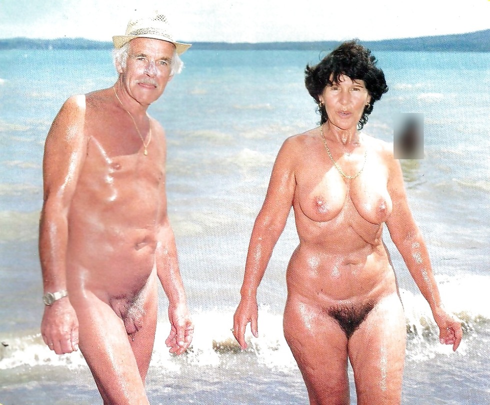 Elderly retro nudists