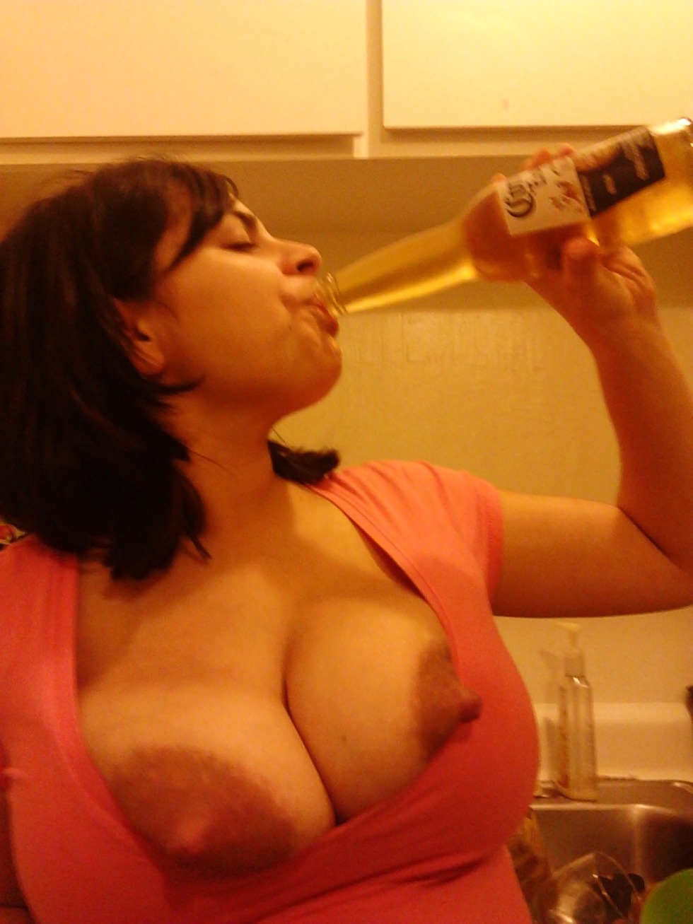 Big boobs of a drunken sister